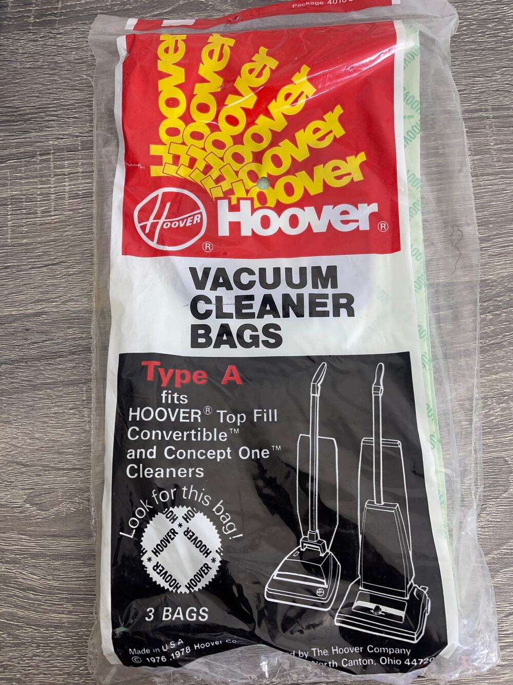 Hoover Type A Vacuum Cleaner Bags, pack of 3 Vintage Packaging